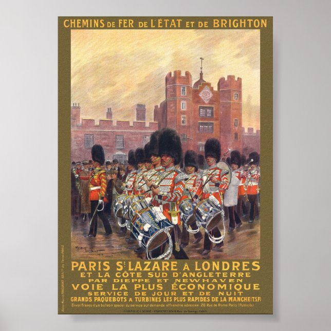 Paris à Londres Poster vintage 1914 (Devant)