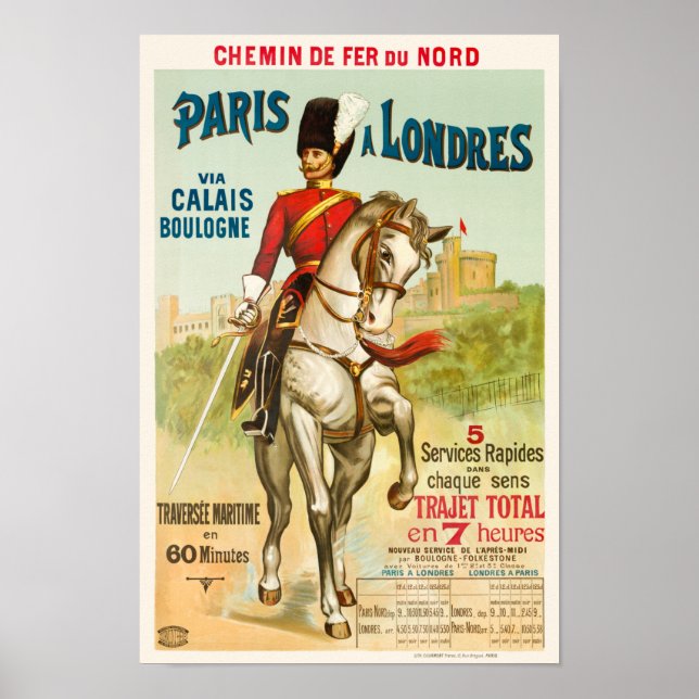 Paris à Londres Vintage Poster der 1890er Jahre (Vorne)