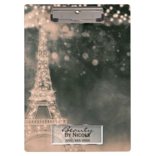 Paris Abend Nachtlichter Chic Glamour Persönlich Klemmbrett