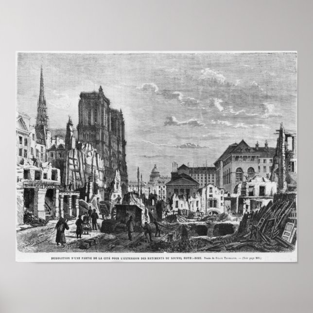 Paris, Abriss eines Teils der Stadt Poster (Vorne)