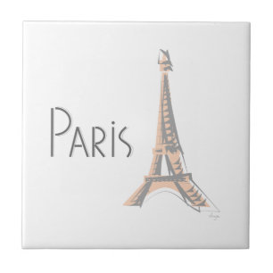 PARIS Abstrakt Gray Eiffel Tower Fliese