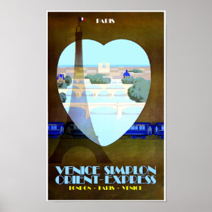 Paris, affiche de voyage d'express d'orient