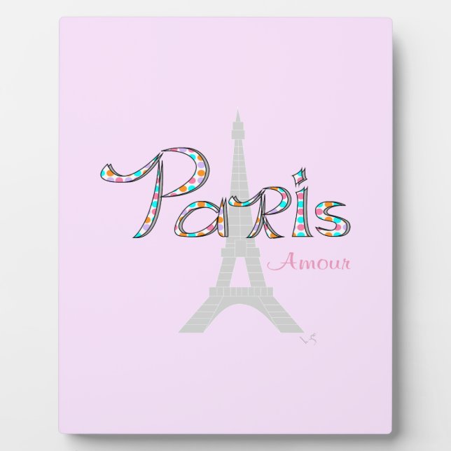 PARIS Amour mit Eiffelturm Fotoplatte (Vorderseite)