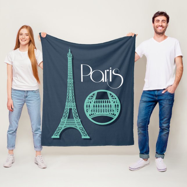 Paris aquamarin fleecedecke (Beispiel)