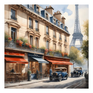 Paris Aquarellmalerei Fotodruck