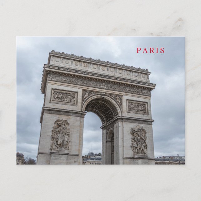 Paris Arc de Triomphe Blick Postkarte (Vorderseite)