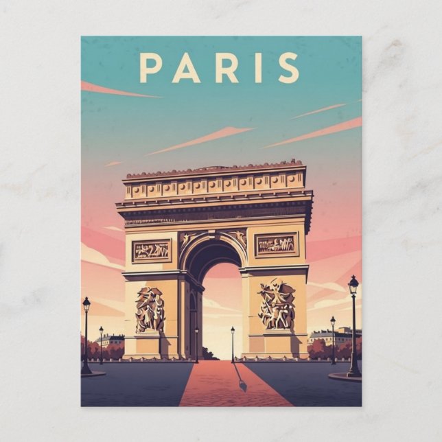 Paris Arc de Triomphe Postkarte (Vorderseite)
