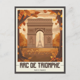 Paris Arc de Triomphe Vintag Postkarte