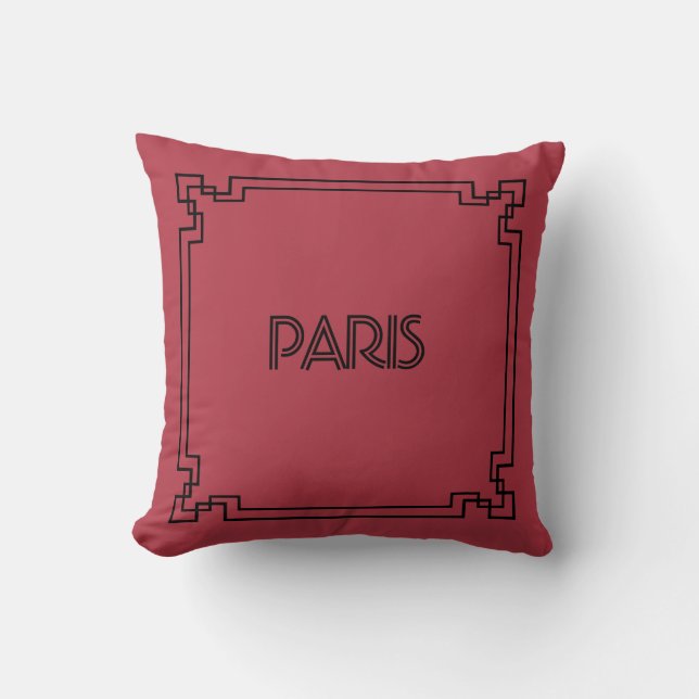 Paris Art Nouveau Art Deco Jugendstil Kissen (Vorderseite)