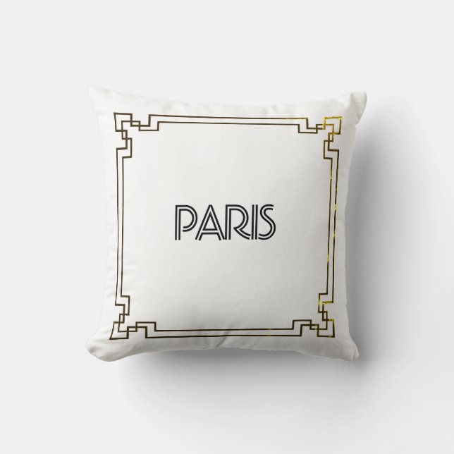 Paris Art Nouveau Art Deco Jugendstil Kissen (Vorderseite)