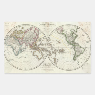 Paris Atlas Map Rechteckiger Aufkleber