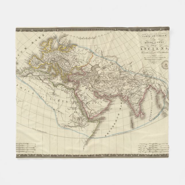 Paris-Atlaskarte Fleecedecke (Vorderseite (Horizontal))