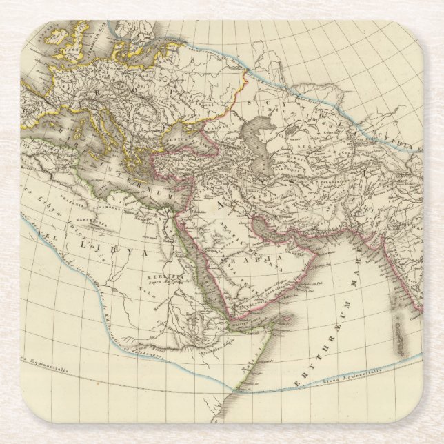 Paris-Atlaskarte Rechteckiger Pappuntersetzer (Vorderseite)