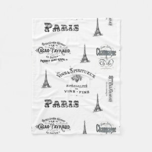 Paris-Aufkleber-Collagen-Fleece-Decke Fleecedecke