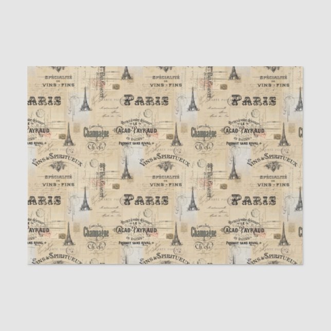 Paris-Aufkleber-Collagen-französisches Seidenpapier (Vorderseite)