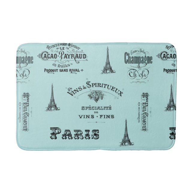 Paris-Aufkleber-französische Aqua-Badematte Badematte (Vorderseite)