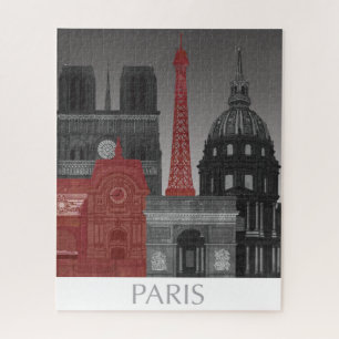Paris-Aufzüge bis zum Nacht - Rot