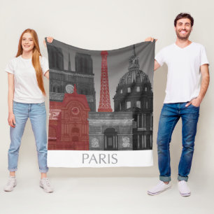 Paris-Aufzüge bis zum Nacht - Rot Fleecedecke