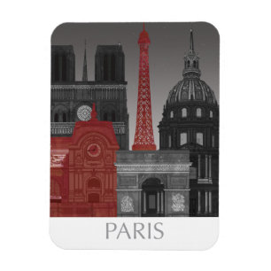 Paris-Aufzüge bis zum Nacht - Rot Magnet