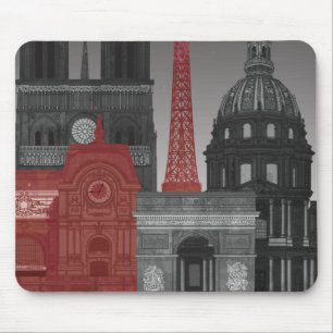 Paris-Aufzüge bis zum Nacht - Rot Mousepad