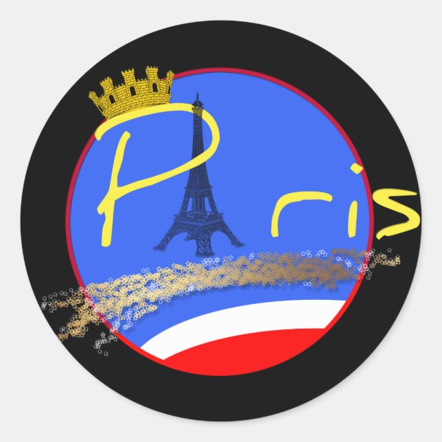 Paris avec la Couronne de la Ville - Stickers (Devant)