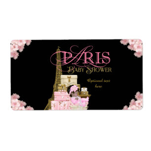 Paris Baby shower bouteille d'eau Étiquettes
