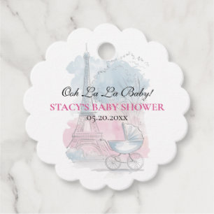 Paris Baby Shower Eiffelturm Geschlechtsneutral Geschenkanhänger