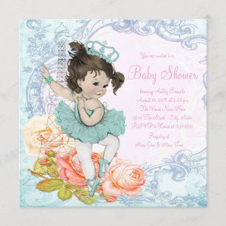 Paris Ballerina Baby Shower Einladung