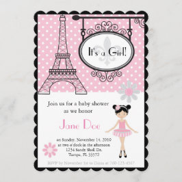 Paris Ballerina Einladung zum Duschen/Geburtstag