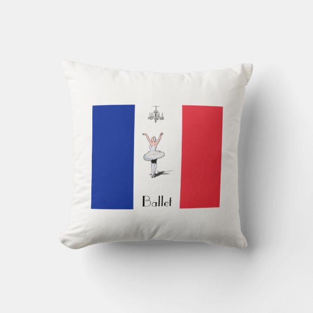 Paris-Ballett-französische Kissen (Vorderseite)
