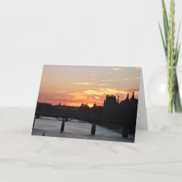 Paris bei Sonnenuntergang leere Grußkarte