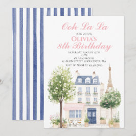 Paris Birthday Pariser Café - Wine Bar Party Einladung