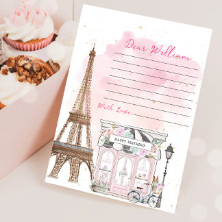 Paris Birthday Parisian Café Party Einladung