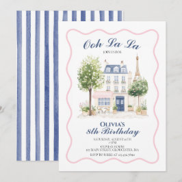Paris Birthday Parisian Cafe Tea Party Einladung