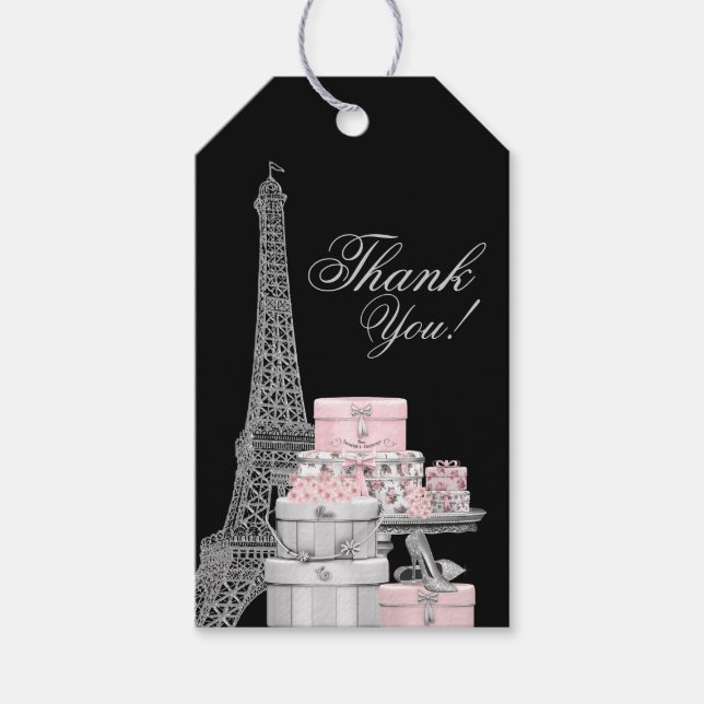 Paris Birthday Party Gefallen Geschenkanhänger (Vorderseite)