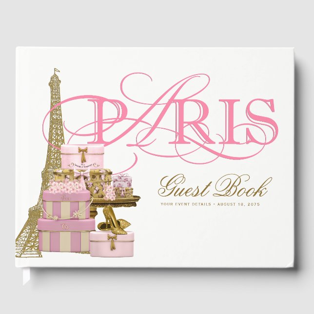 Paris Birthday Party Guest Books Gästebuch (Vorderseite)