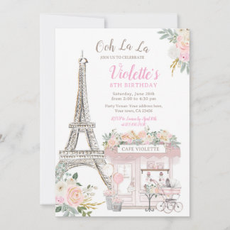 Paris Birthday Party Themed Einladung