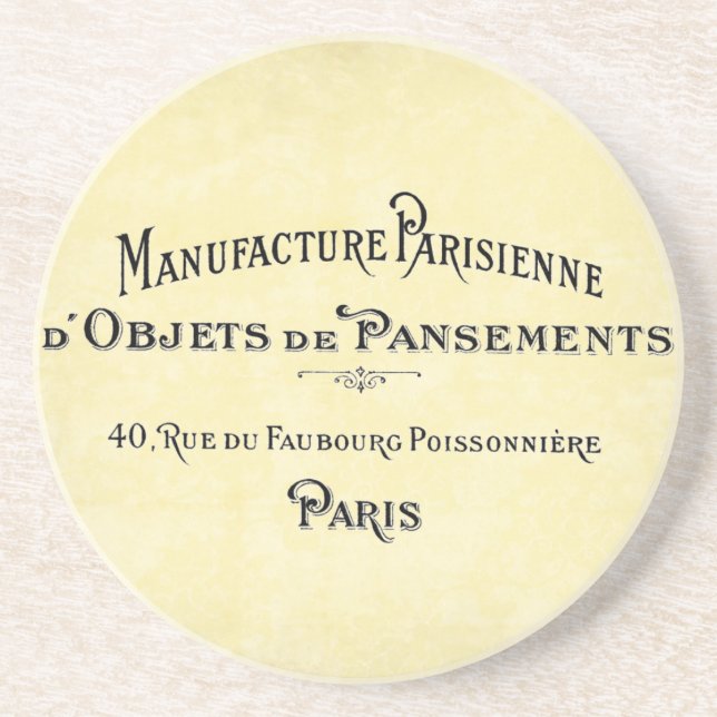 Paris Biz Card Sandstein Untersetzer (Vorne)