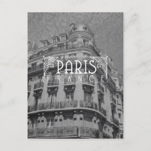 Paris Black and White Travel Postcard Architecture Postkarte