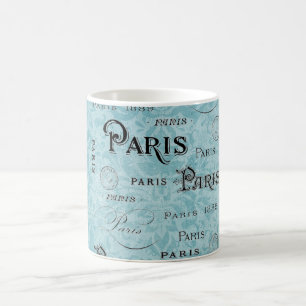 Paris   Blauer Damast Kaffeetasse