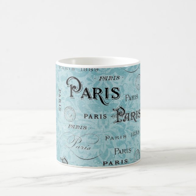 Paris | Blauer Damast Kaffeetasse (Mittel)