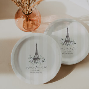 Paris Bloom Blumeneiffel-Brautparty Pappteller