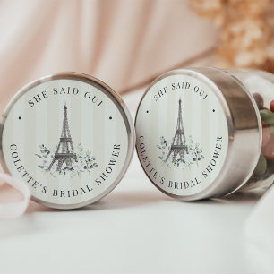Paris Bloom   Blumeneiffel-Brautparty Runder Aufkleber