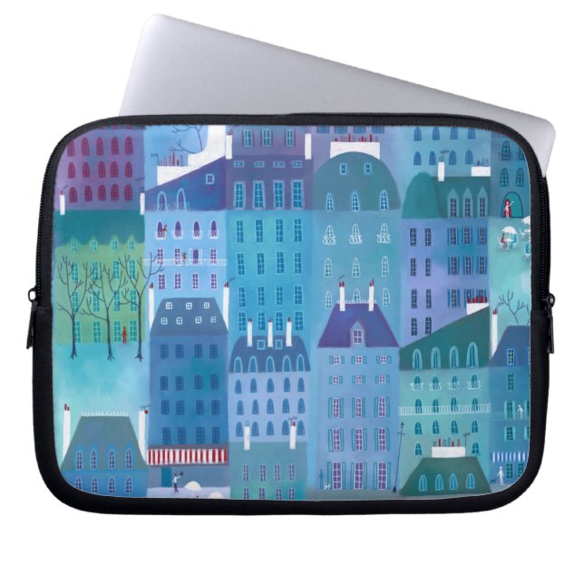 Paris Blue Laptopschutzhülle (Vorderseite)