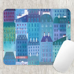 Paris Blue Mousepad<br><div class="desc">Gemälde auf der Grundlage von Paris im Frühjahr, ideal für Frankophile und diejenigen, die Liebe zu reisen nach Frankreich. Originelle Kunst von Nic Squirrell.</div>