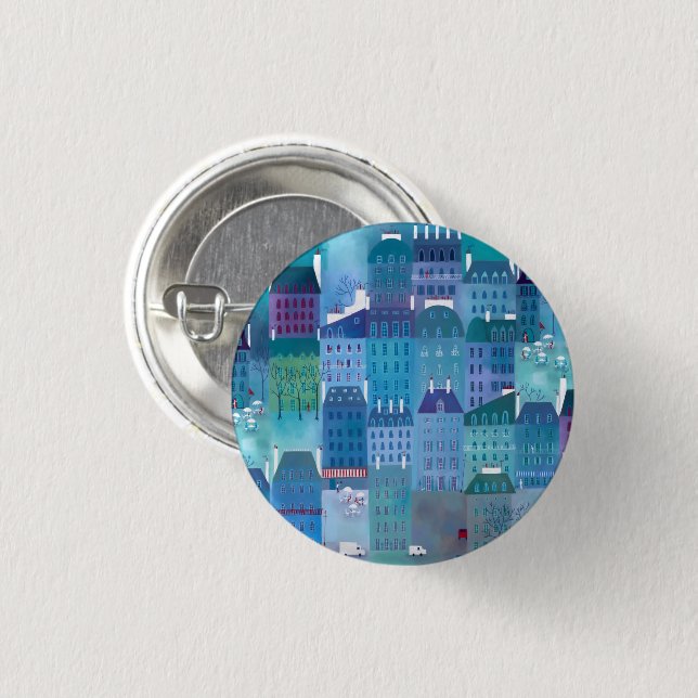 Paris Blues Button (Vorne & Hinten)
