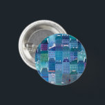 Paris Blues Button<br><div class="desc">Stadtbild halb abstrakte Gemälde von Paris im Frühjahr.</div>