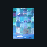 Paris Blues Leinwanddruck<br><div class="desc">Modernes Stadtbild von Paris im Frühling. Für diejenigen,  die Frankreich und französische Architektur Liebe. Original Kunst von Nic Squirrell</div>