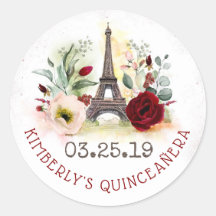 Paris Blush und Burgund Blumenquinceanera