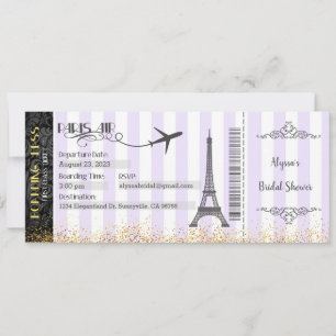 Paris Boarding Pass Invitation, Paris Invitation